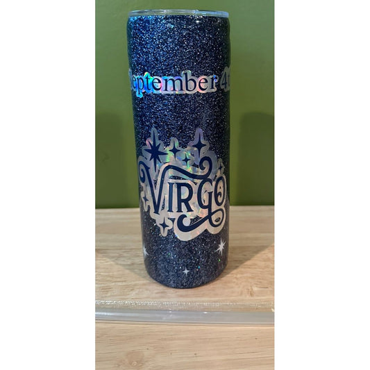 Virgo Zodiac Custom Glitter Tumbler